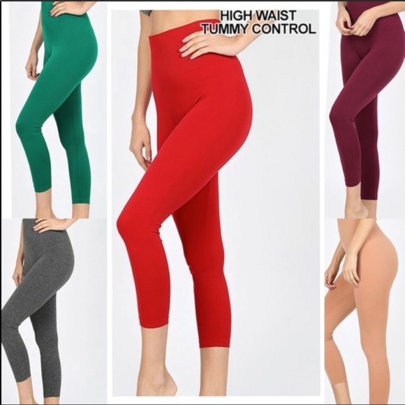 High Waist Women’s Seamless Capri Cabernet - Picture 7 of 10